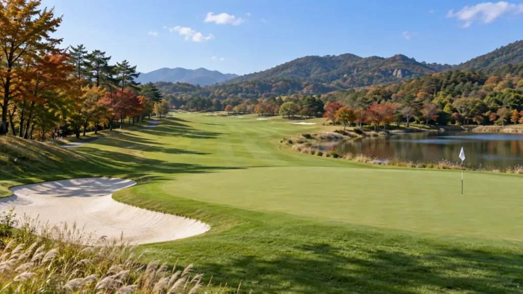 2026 KLPGA 일정 가을 단풍과 페어웨이가 보이는 골프장 전경
