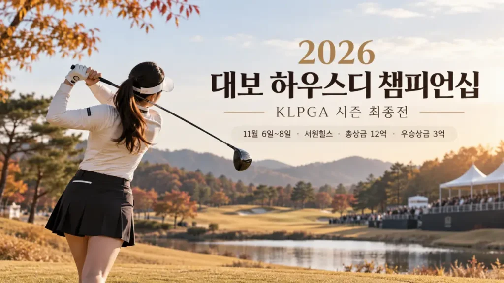 2026 대보 하우스디 챔피언십 일정·출전선수·상금·중계 총정리|KLPGA 시즌 최종전 1 2026 대보 하우스디 챔피언십
