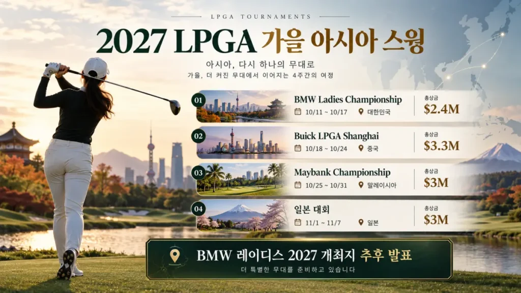 2027 LPGA 가을 아시아 스윙