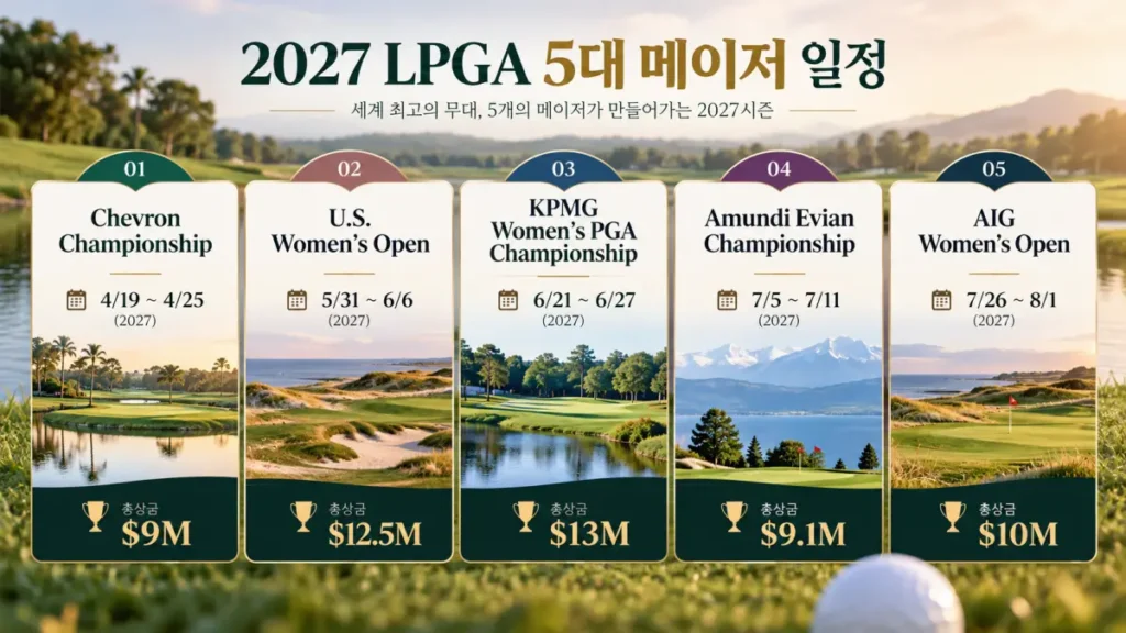 2027 LPGA 5대 메이저 일정
