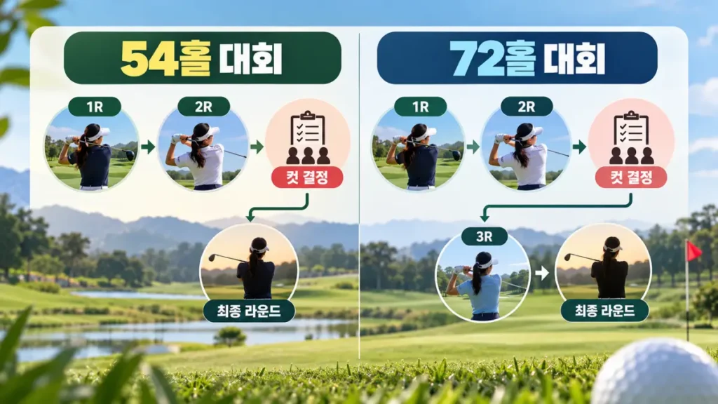 KLPGA 컷 기준|몇 위까지 본선 진출? 공동 60위·컷오프 총정리 3 54홀·72홀 KLPGA 컷 방식