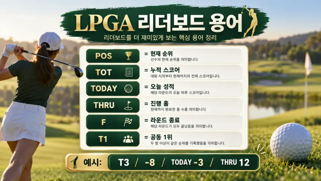 LPGA 리더보드 용어 정리